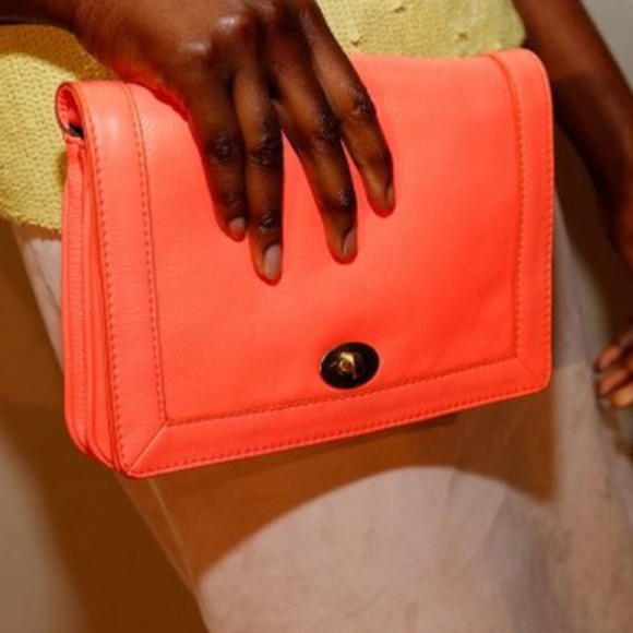 J. Crew Handbags - J. Crew Tilbury Coral Dark Poppy 100% Leather Crossbody Bag Purse